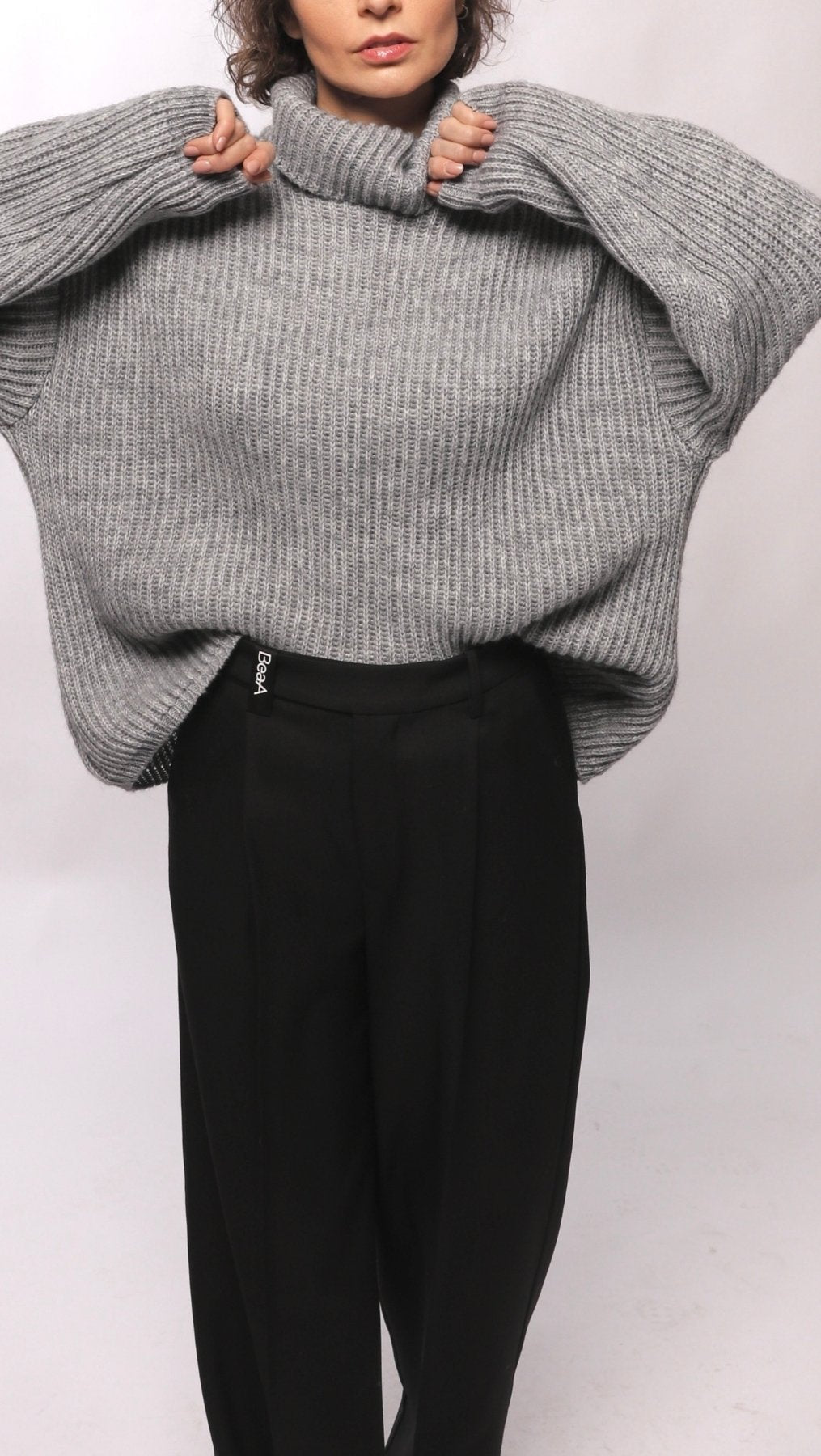 Sweater turtleneck Gray - BeaA - Be At Home with Yourself - Top