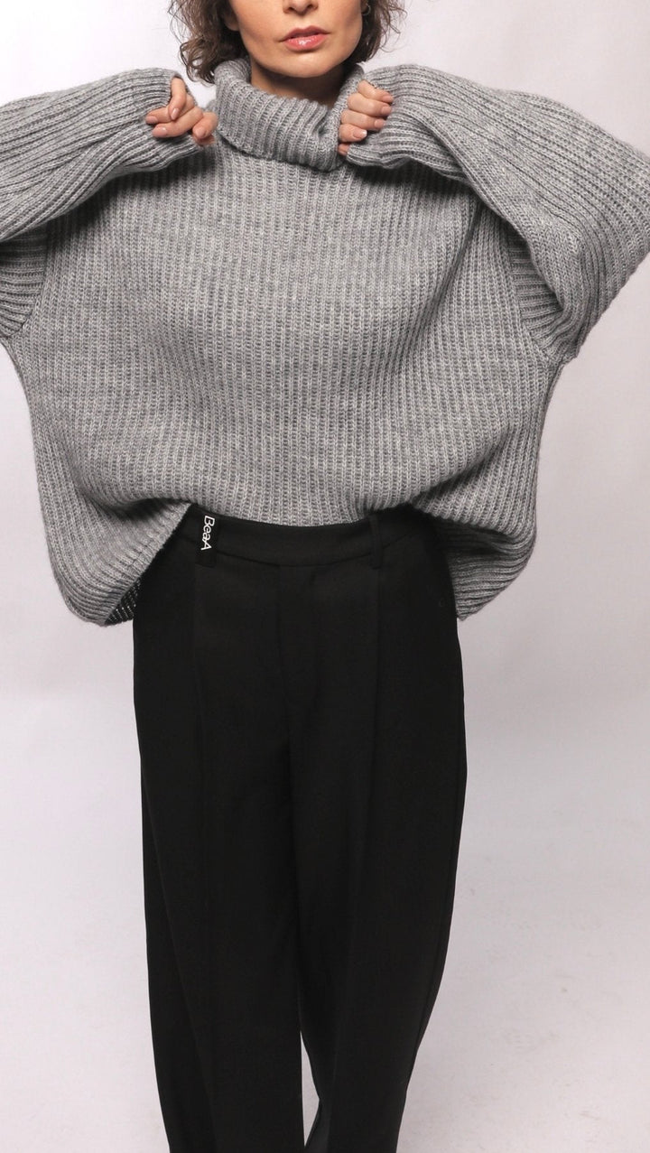 Sweater turtleneck Gray - BeaA - Be At Home with Yourself - Top