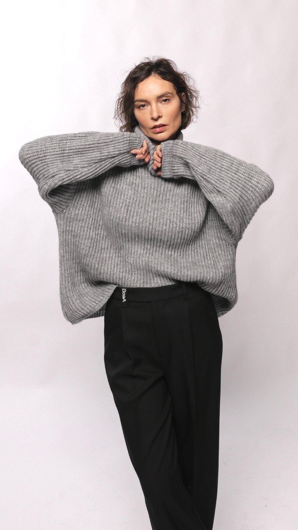 Sweater turtleneck Gray - BeaA - Be At Home with Yourself - Top