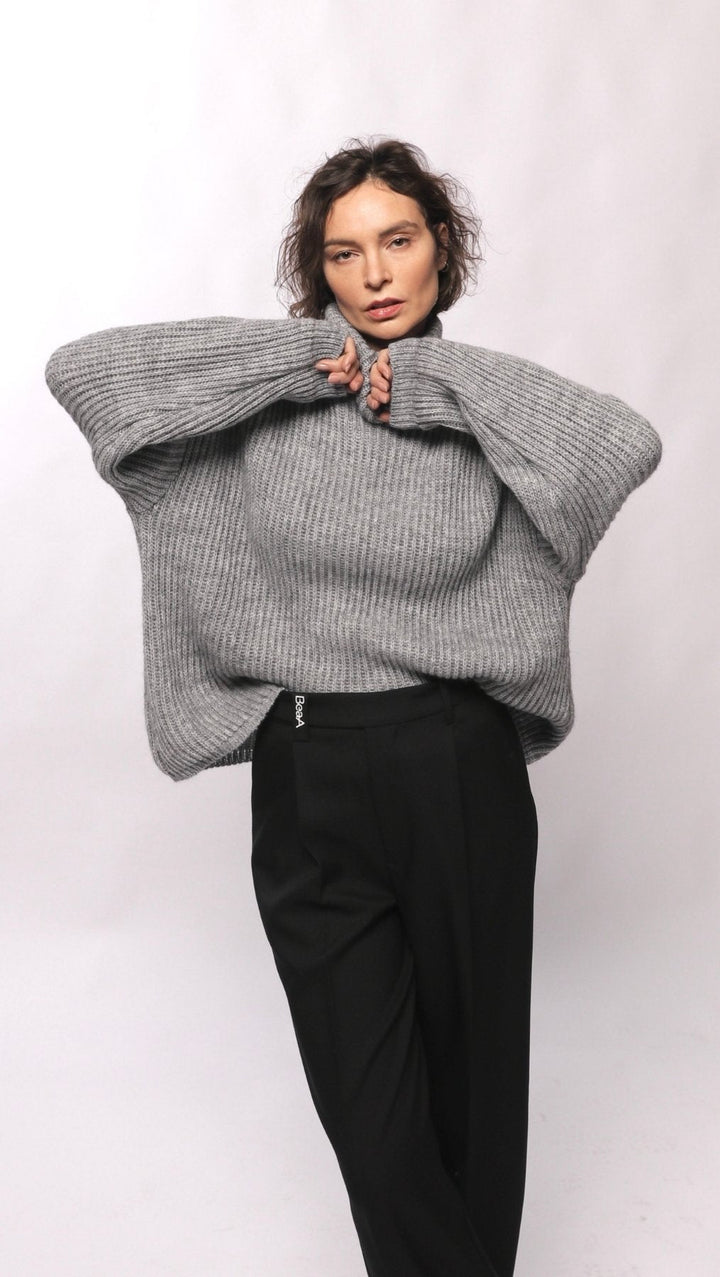 Sweater turtleneck Gray - BeaA - Be At Home with Yourself - Top