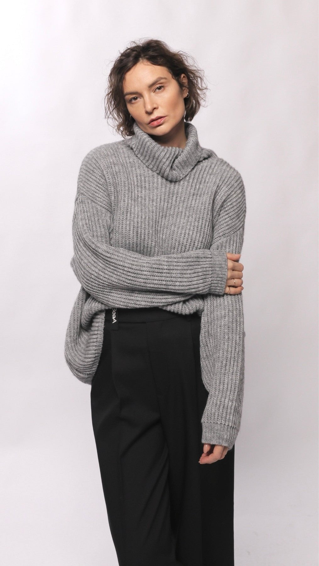 Sweater turtleneck Gray - BeaA - Be At Home with Yourself - Top