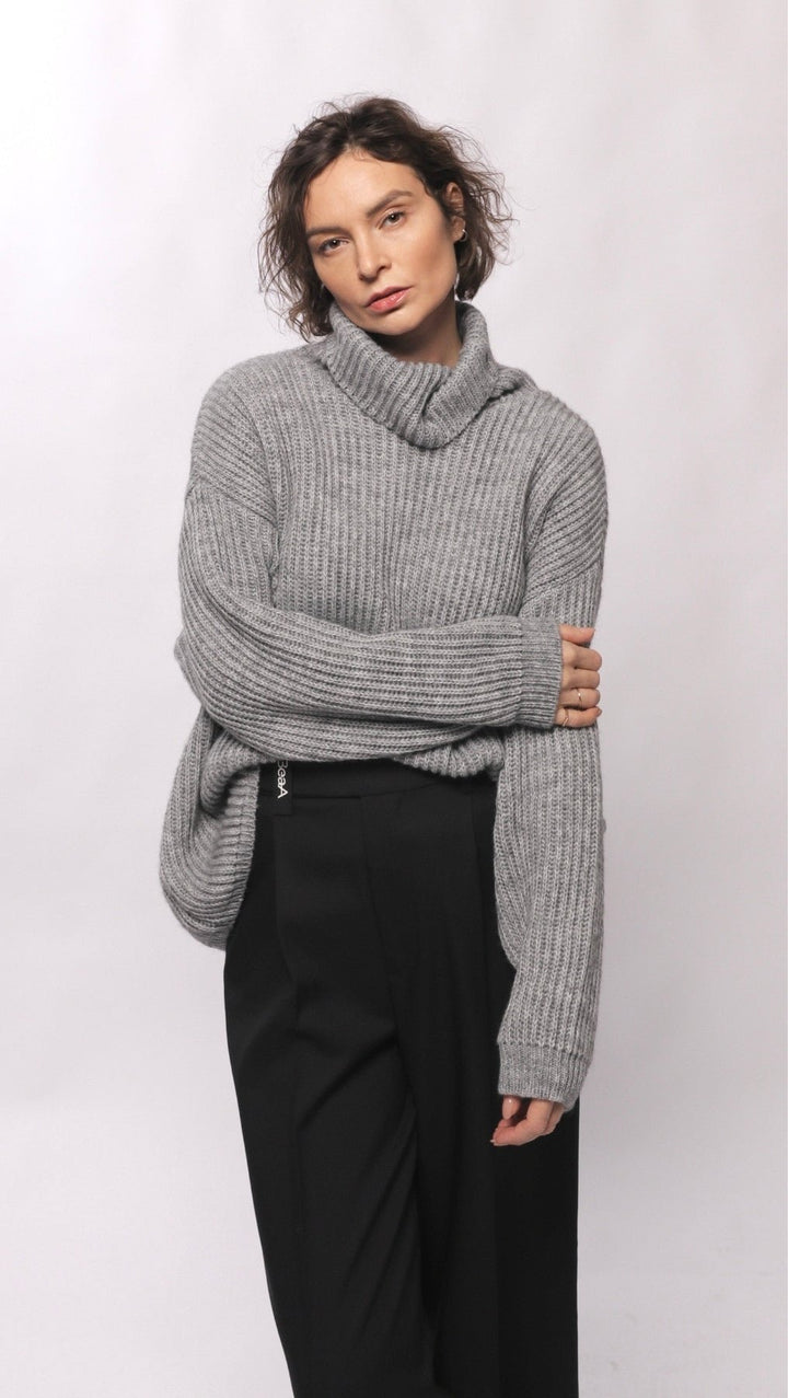 Sweater turtleneck Gray - BeaA - Be At Home with Yourself - Top