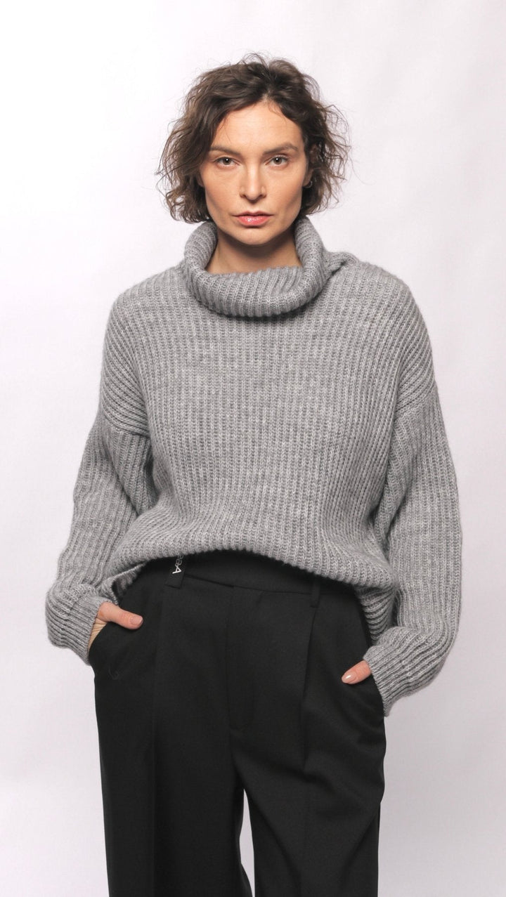 Sweater turtleneck Gray - BeaA - Be At Home with Yourself - Top