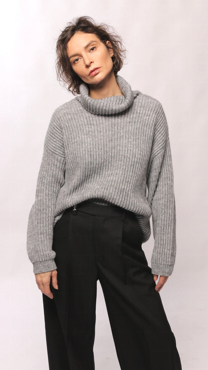 Sweater turtleneck Gray - BeaA - Be At Home with Yourself - Top