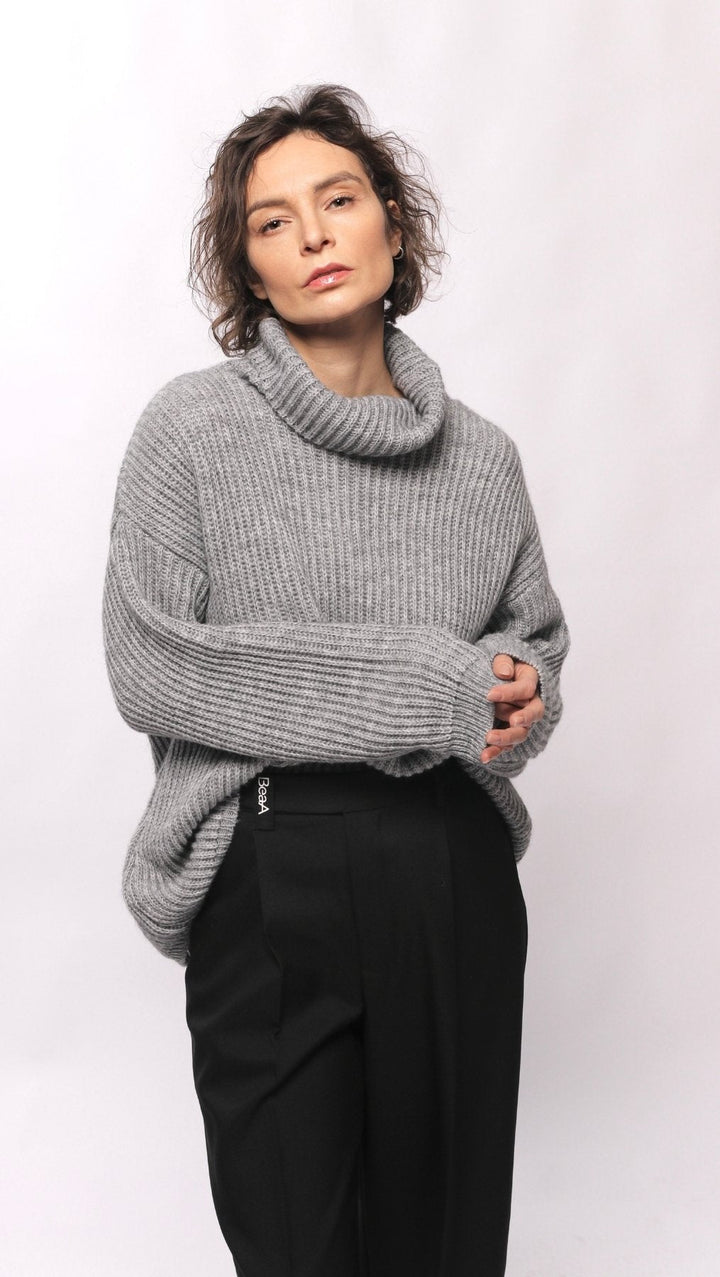 Sweater turtleneck Gray - BeaA - Be At Home with Yourself - Top