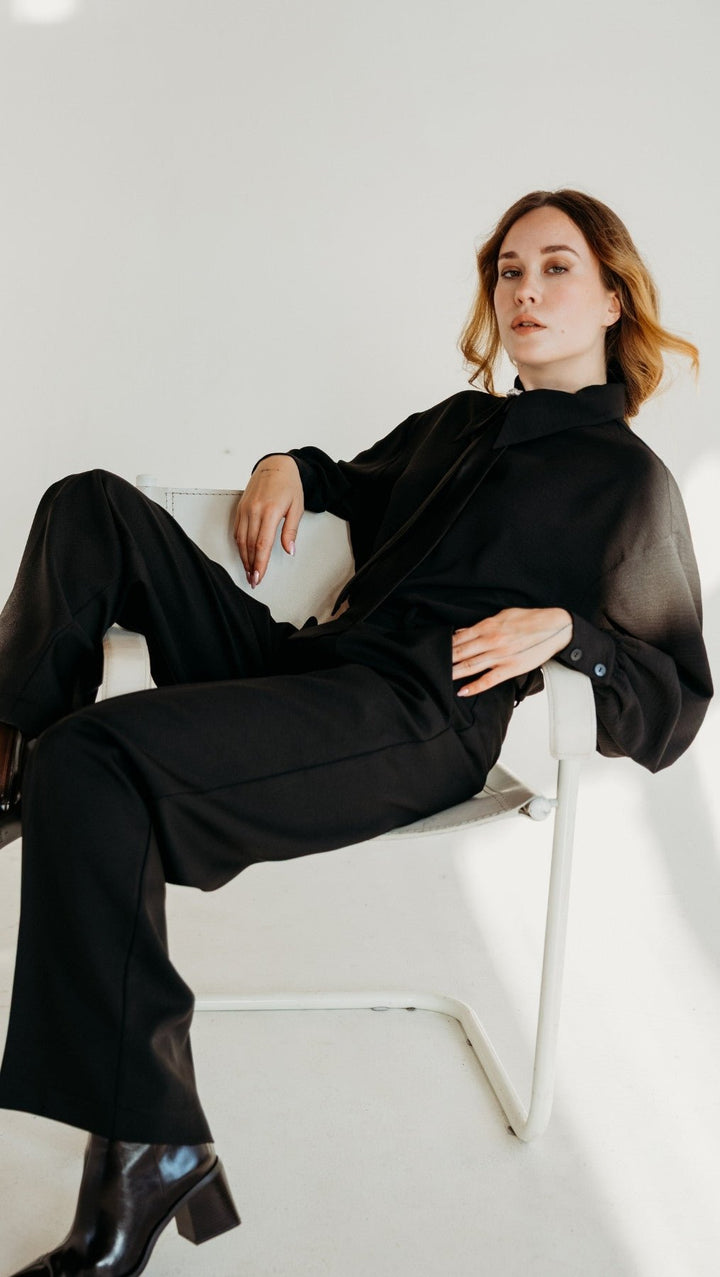 Textured Black Blouse - BeaA - Be At Home with Yourself - Top