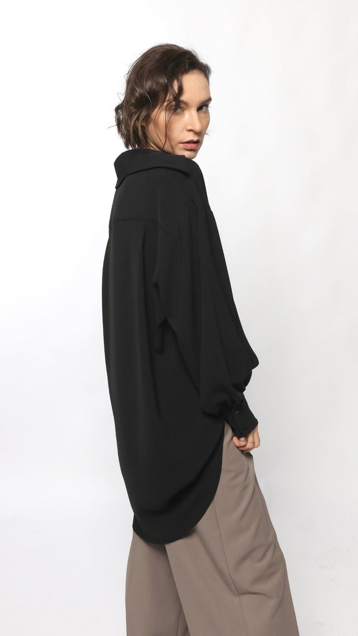 Textured Black Blouse - BeaA - Be At Home with Yourself - Top