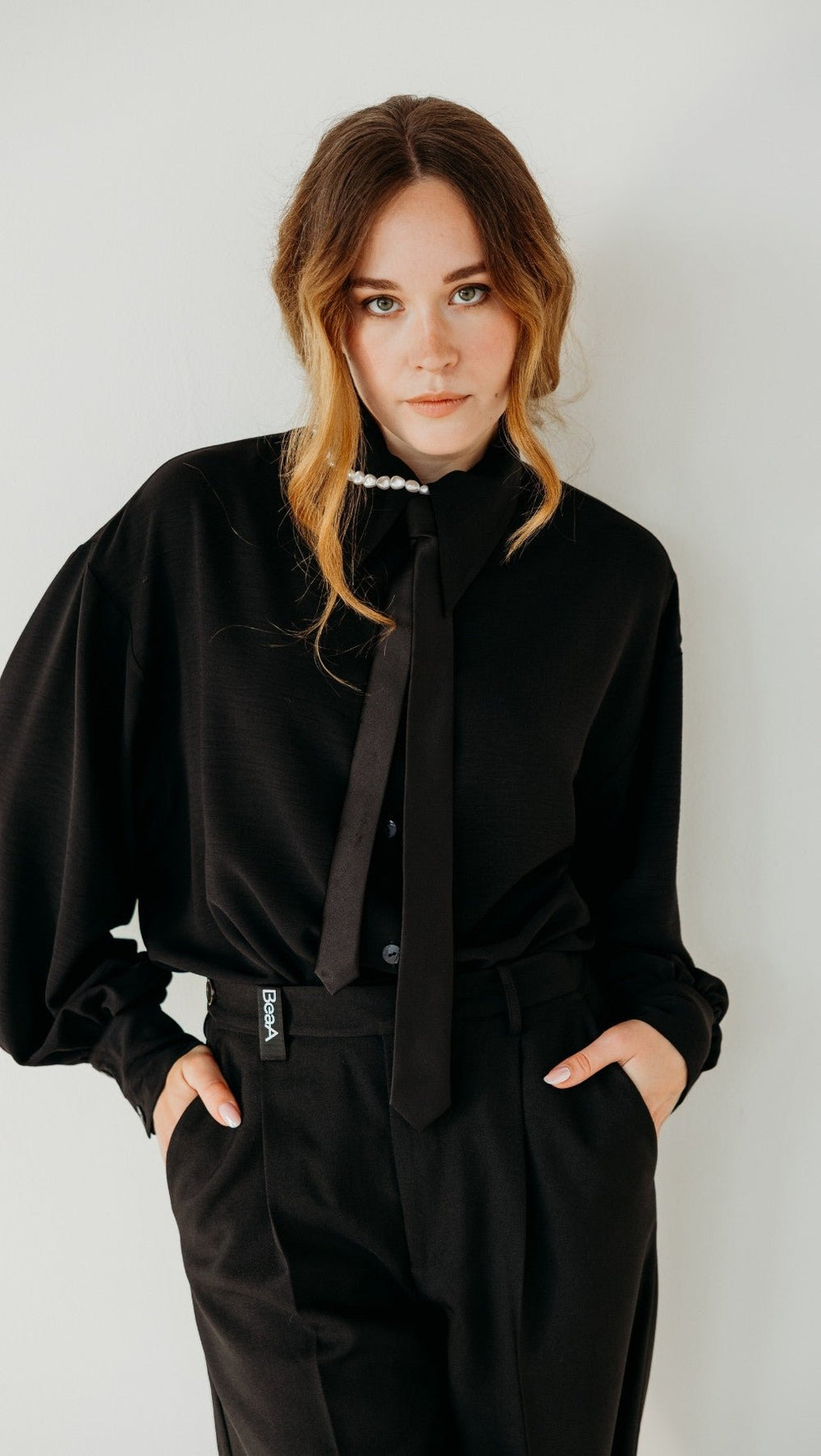 Textured Black Blouse - BeaA - Be At Home with Yourself - Top