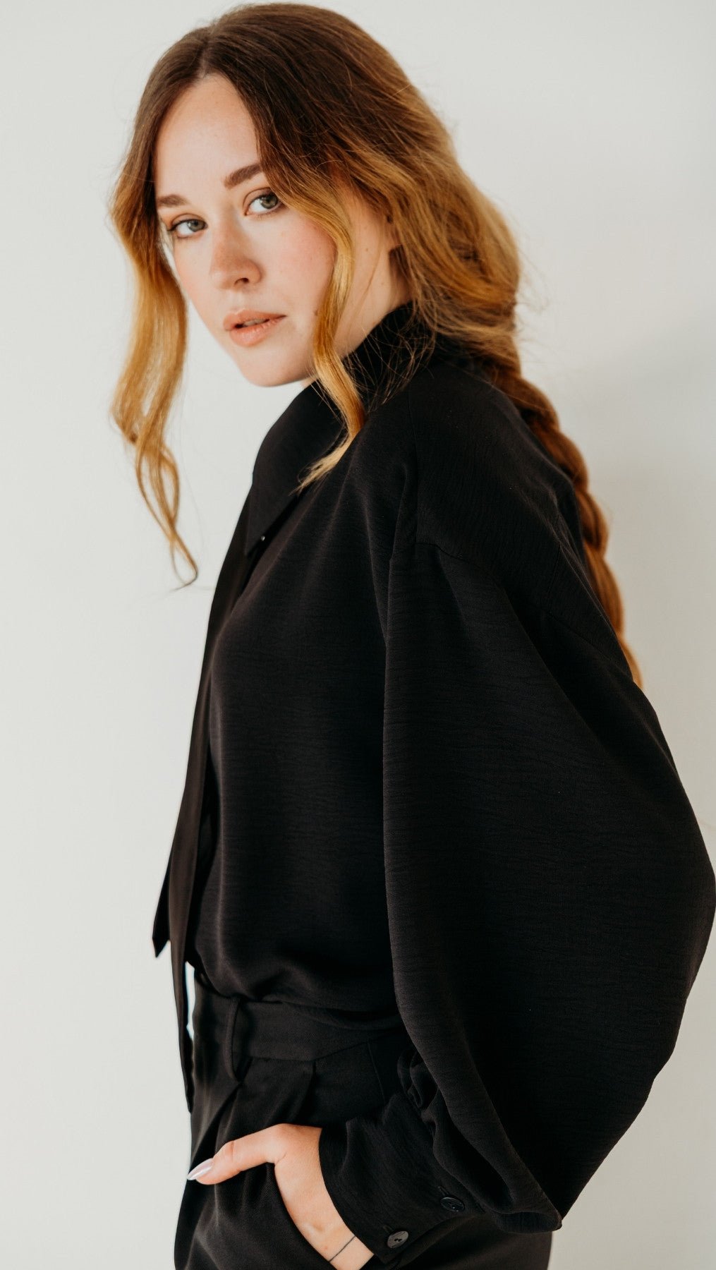 Textured Black Blouse - BeaA - Be At Home with Yourself - Top