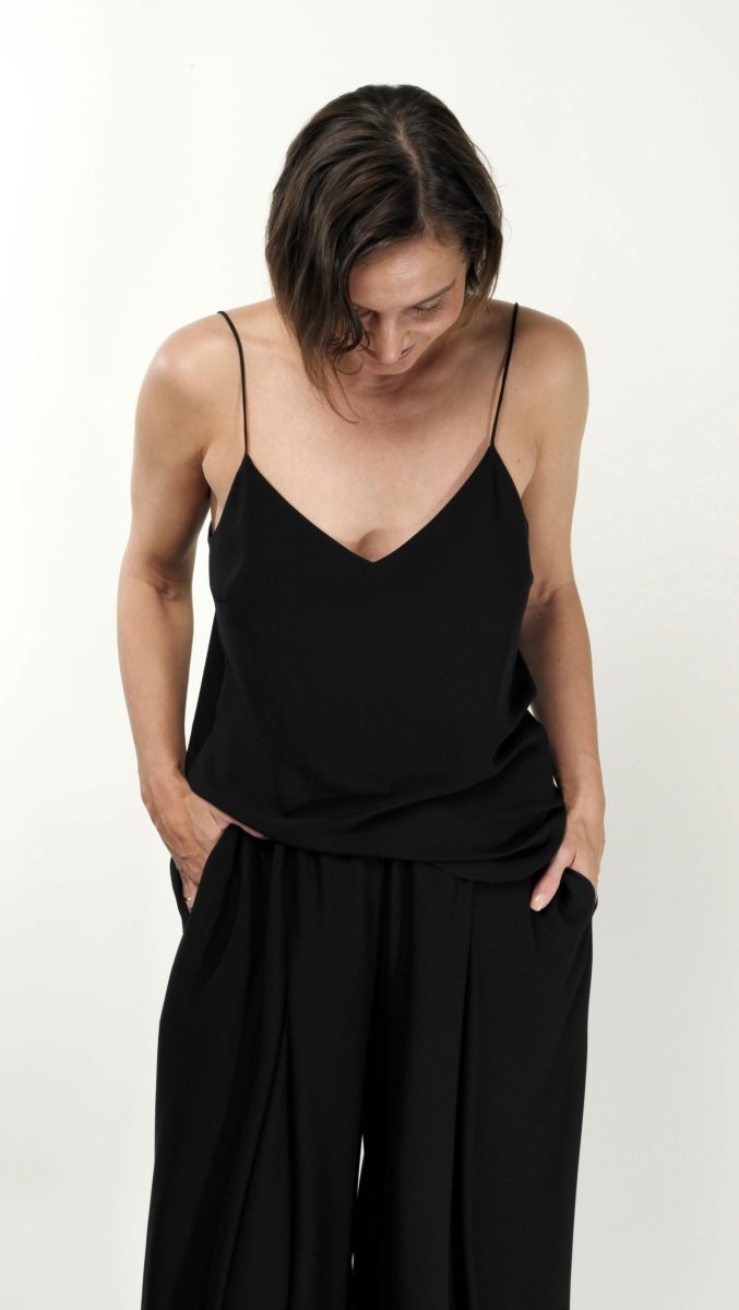 Black top with tiny straps BeaA - Be At Home with Yourself