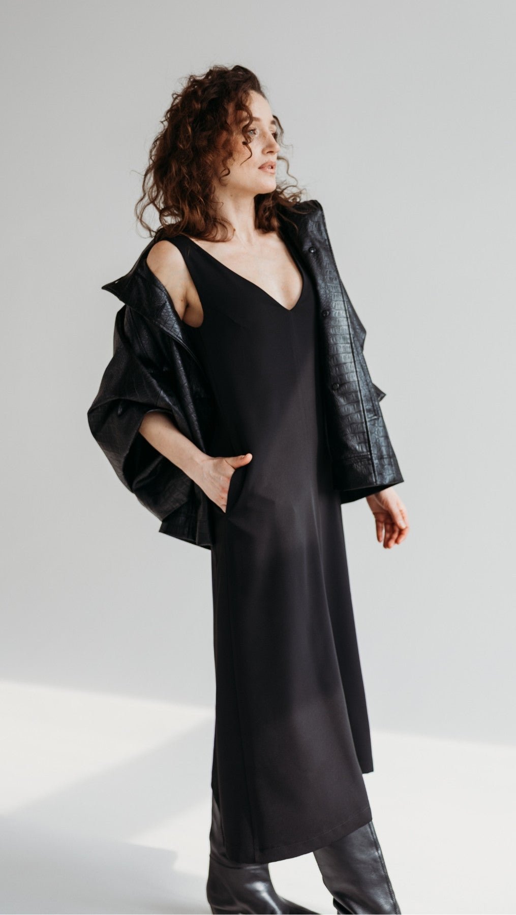 V - Neck dress black - BeaA - Be At Home with Yourself - Dress