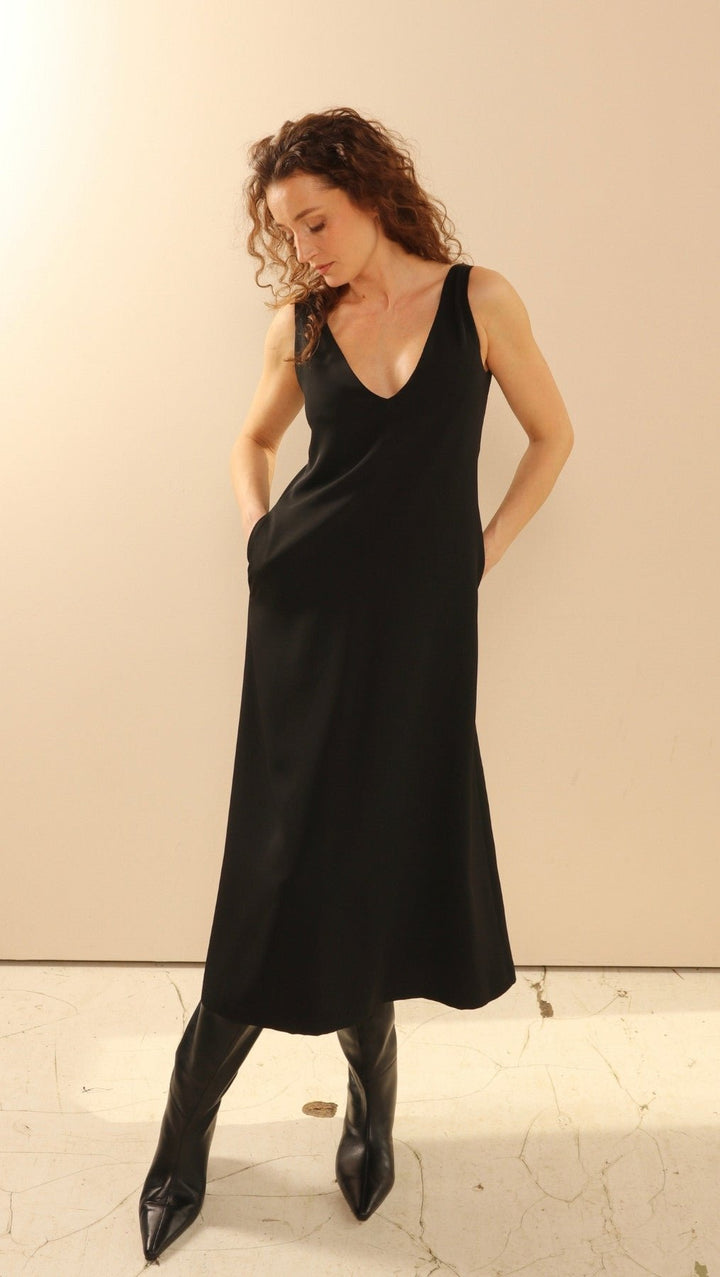 V - Neck dress black - BeaA - Be At Home with Yourself - Dress