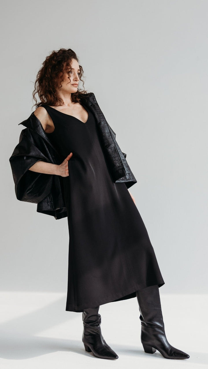V - Neck dress black - BeaA - Be At Home with Yourself - Dress