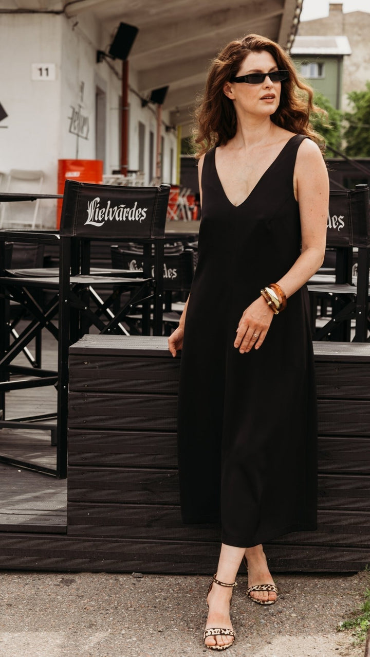 V-Neck dress black - BeaA - Be At Home with Yourself - Dress