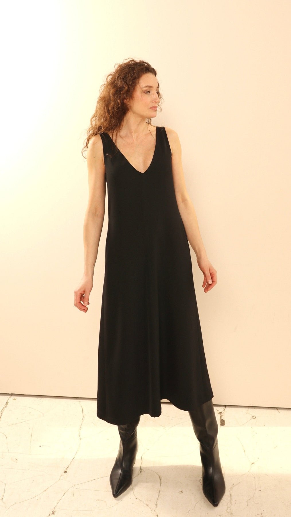 V - Neck dress black - BeaA - Be At Home with Yourself - Dress