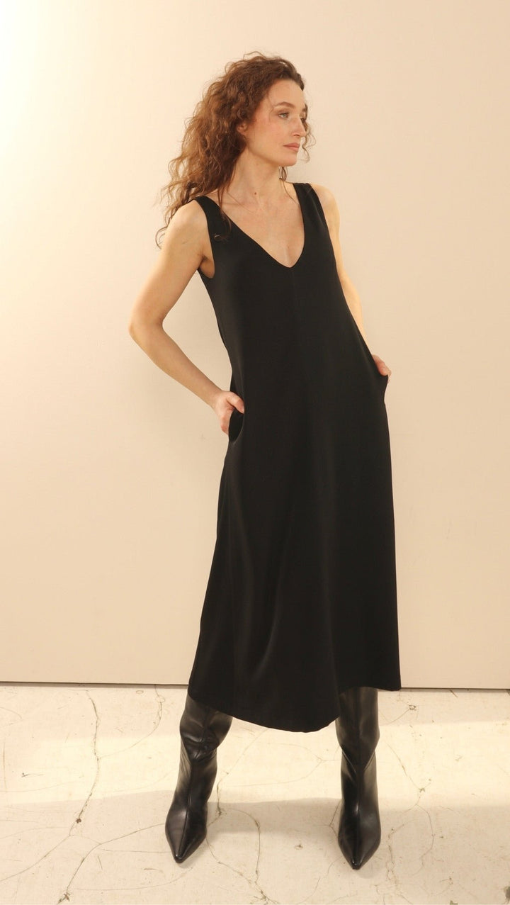 V - Neck dress black - BeaA - Be At Home with Yourself - Dress