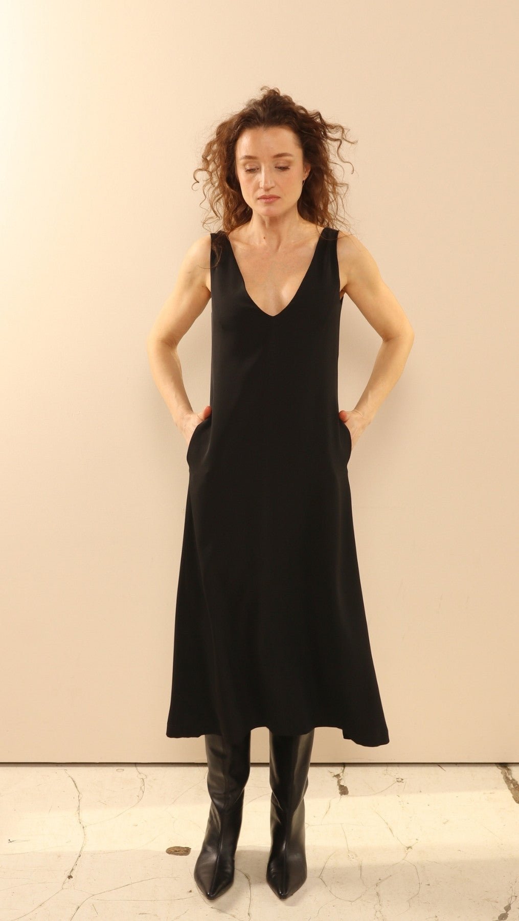 V - Neck dress black - BeaA - Be At Home with Yourself - Dress