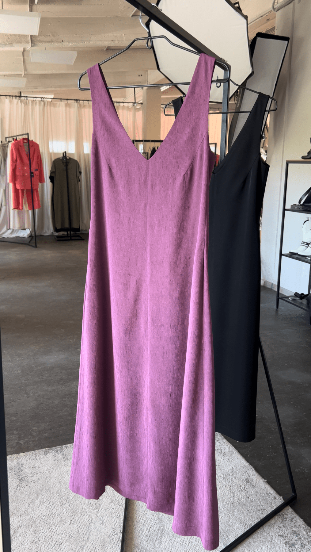 V - Neck dress black/Orchid - BeaA - Be At Home with Yourself - Dress