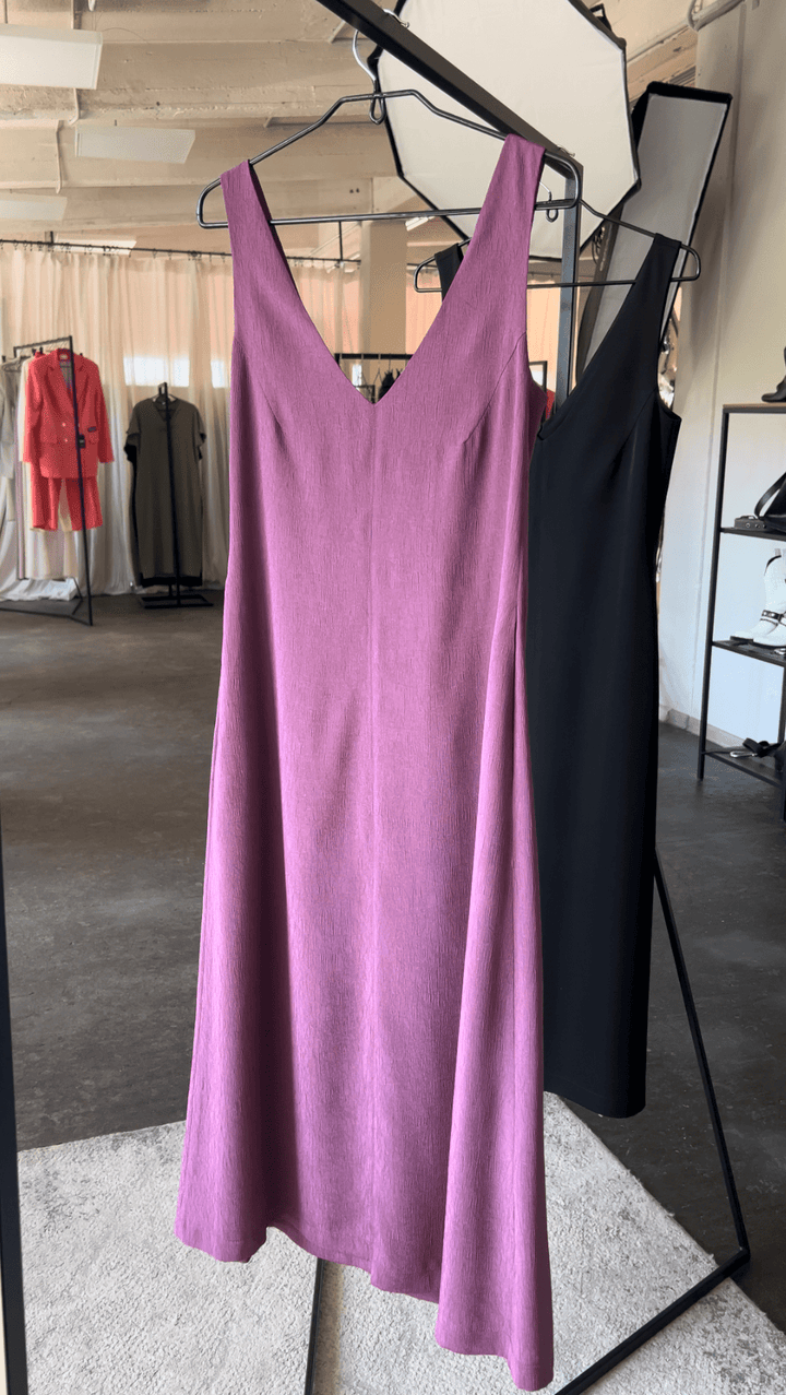 V - Neck dress black/Orchid - BeaA - Be At Home with Yourself - Dress