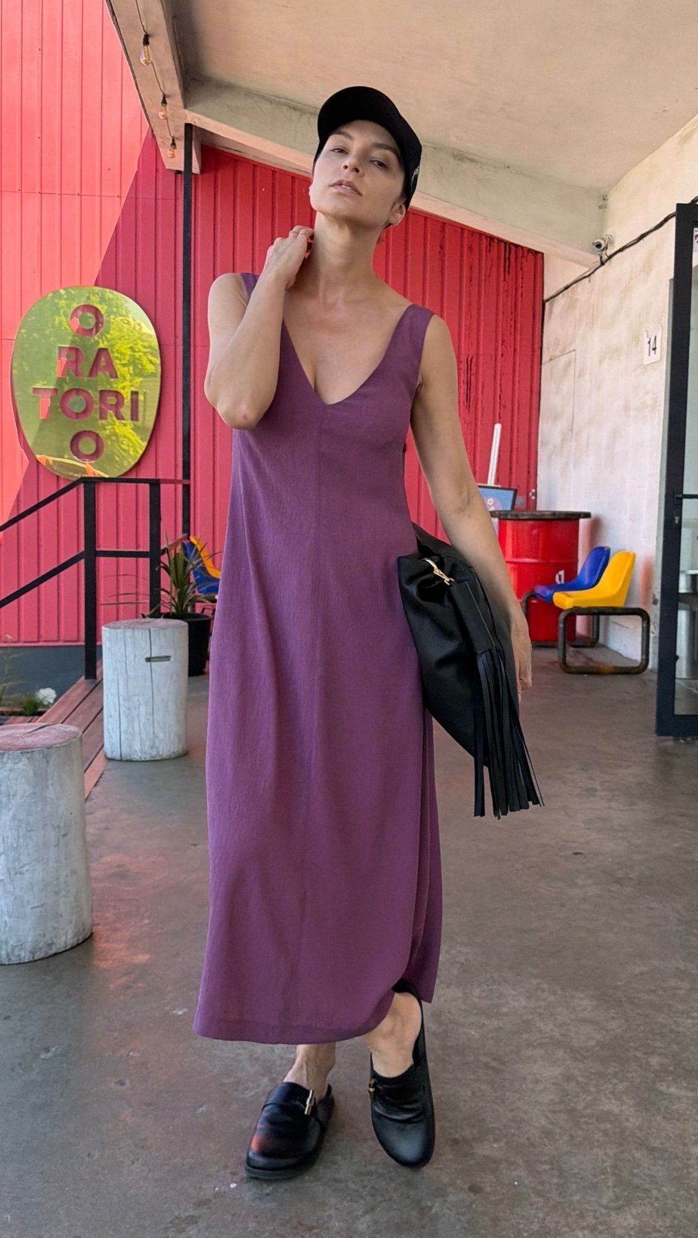 V-Neck dress Orchid - BeaA - Be At Home with Yourself - Dress
