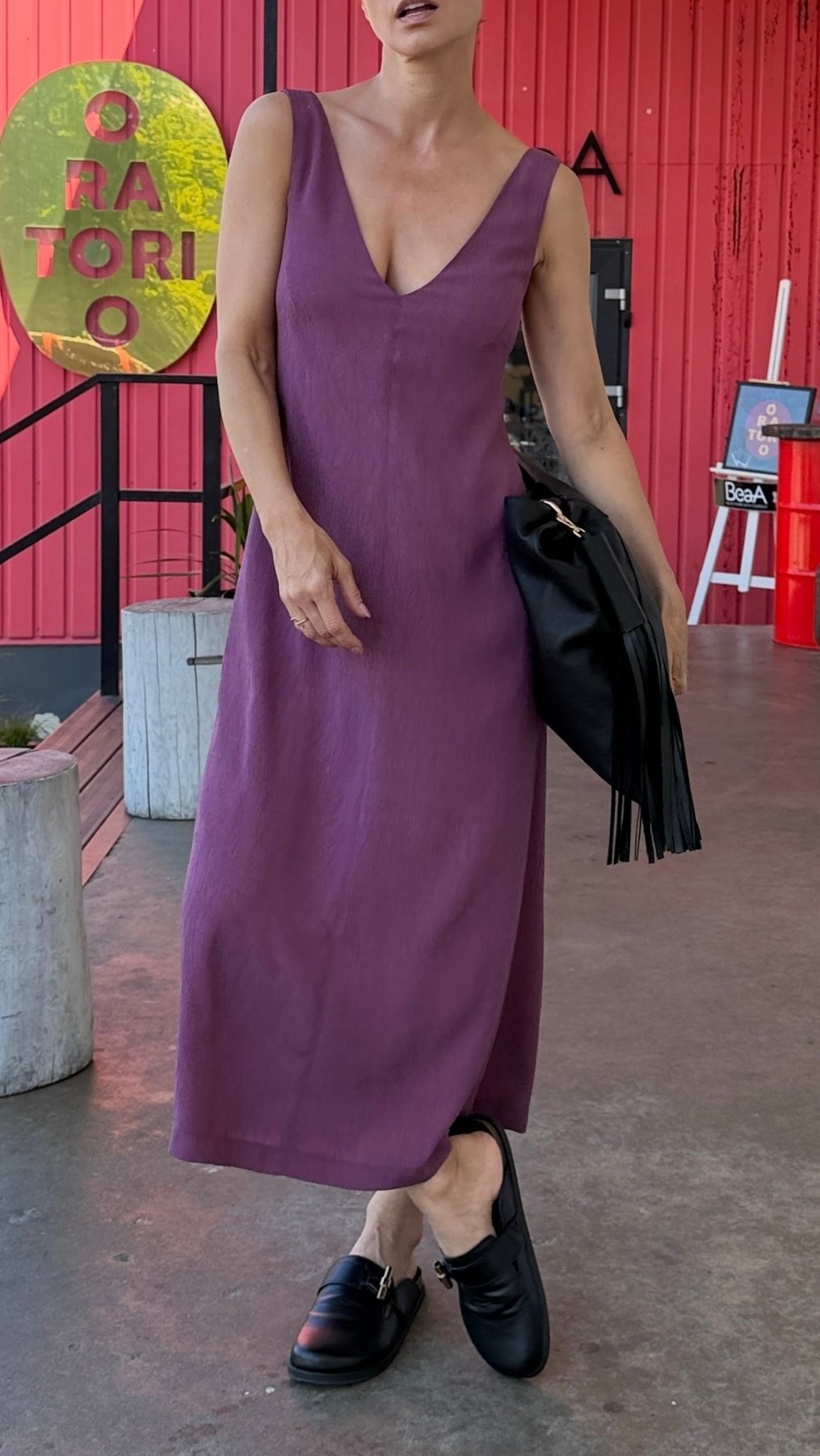V-Neck dress Orchid - BeaA - Be At Home with Yourself - Dress