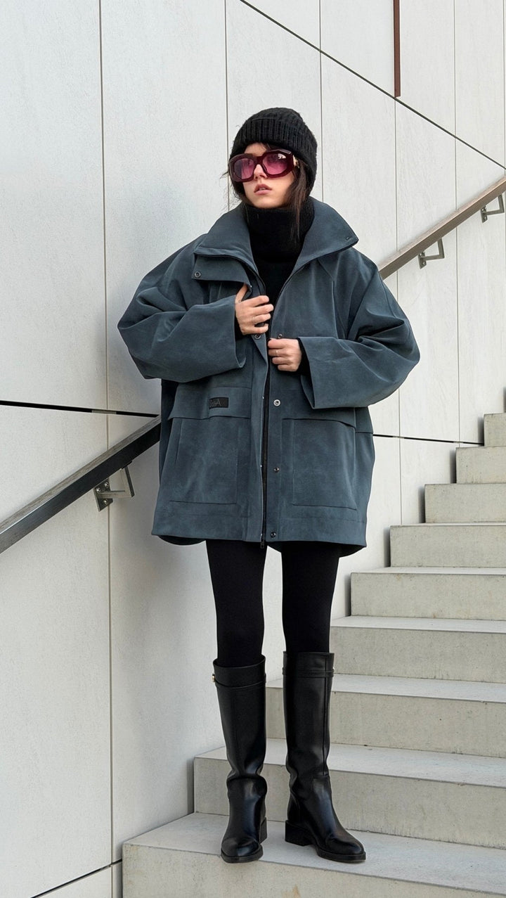 Vegan Leather Utility Jacket - BeaA - Be At Home with Yourself - coat