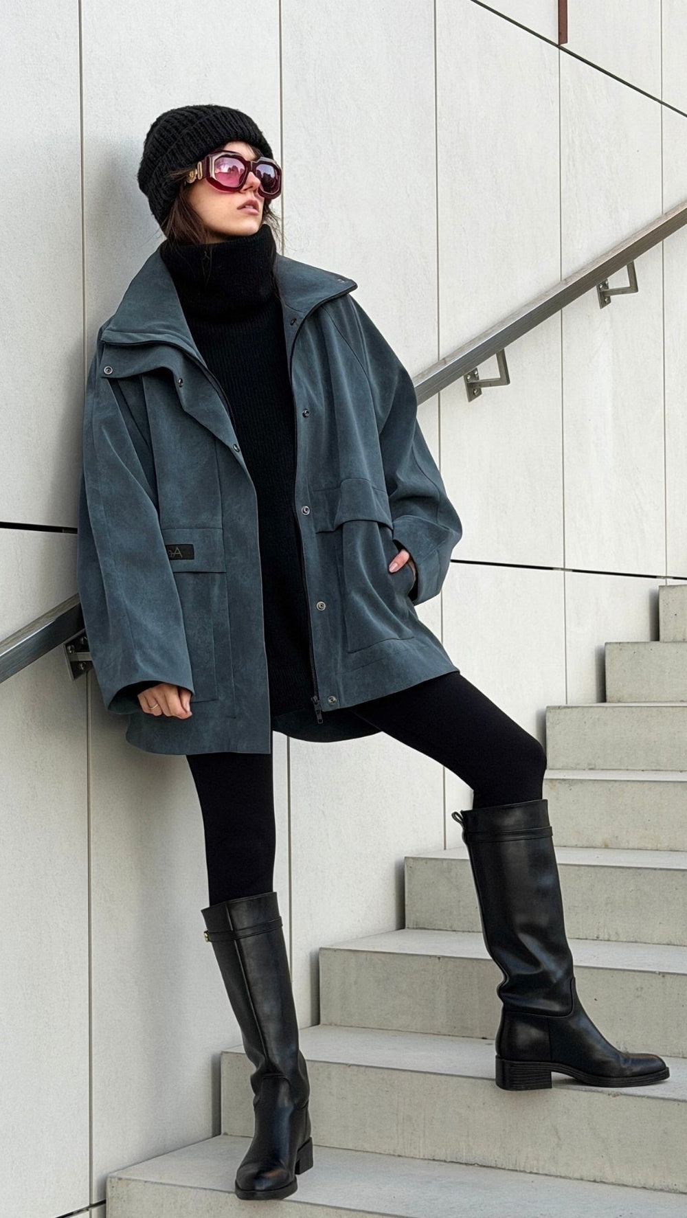 Vegan Leather Utility Jacket - BeaA - Be At Home with Yourself - coat