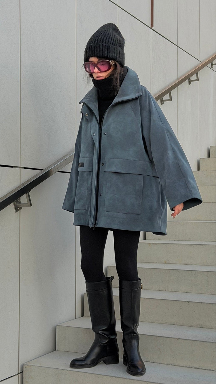Vegan Leather Utility Jacket - BeaA - Be At Home with Yourself - coat