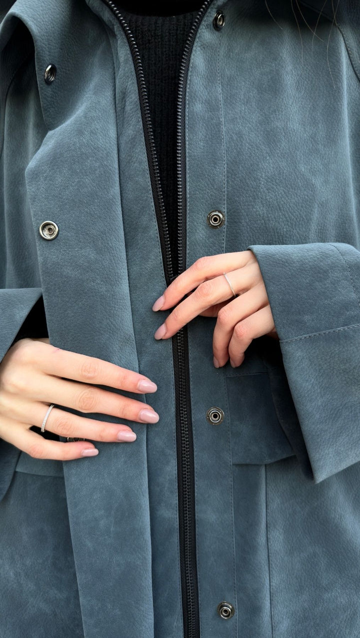 Vegan Leather Utility Jacket - BeaA - Be At Home with Yourself - coat