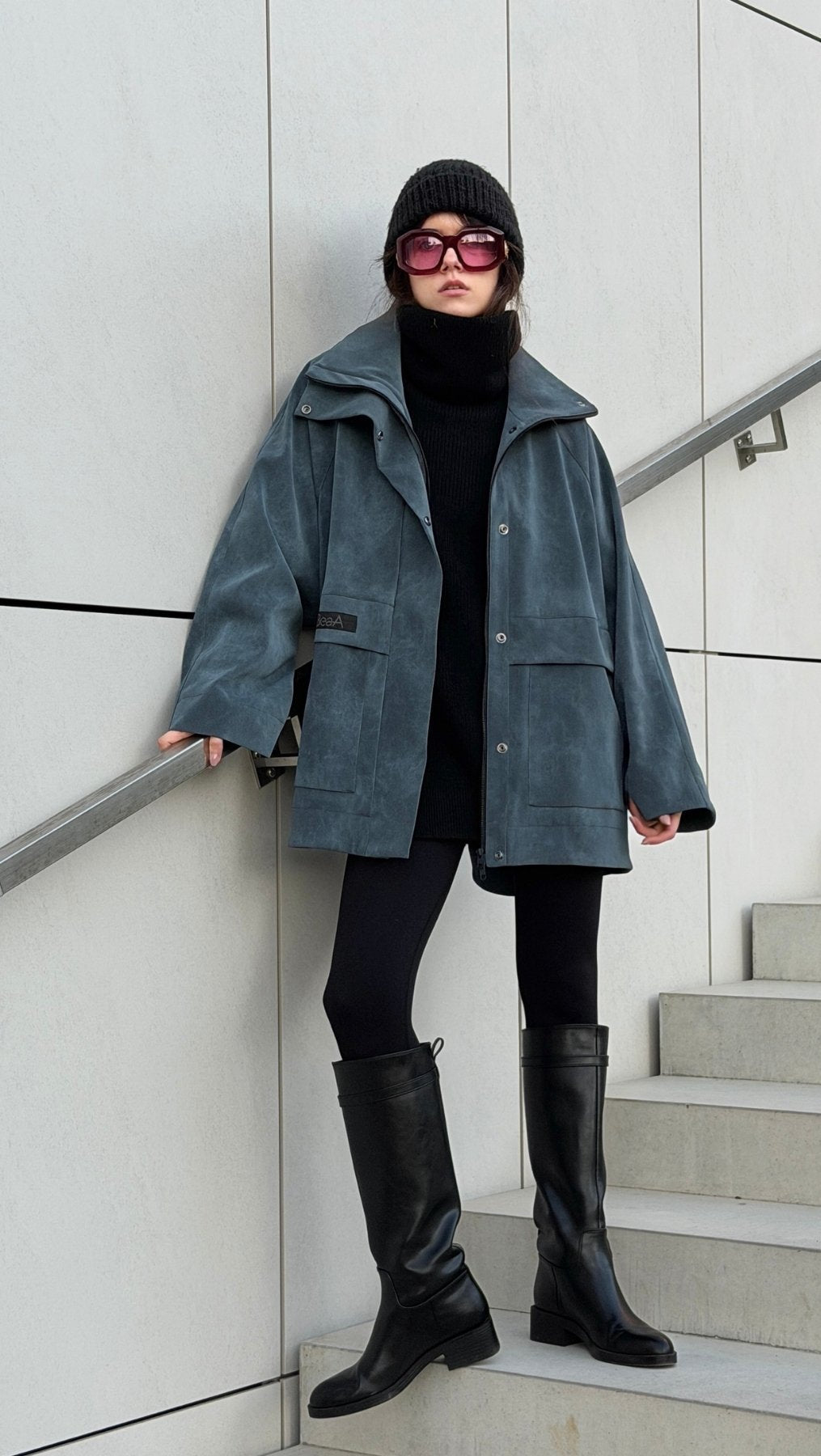 Vegan Leather Utility Jacket - BeaA - Be At Home with Yourself - coat