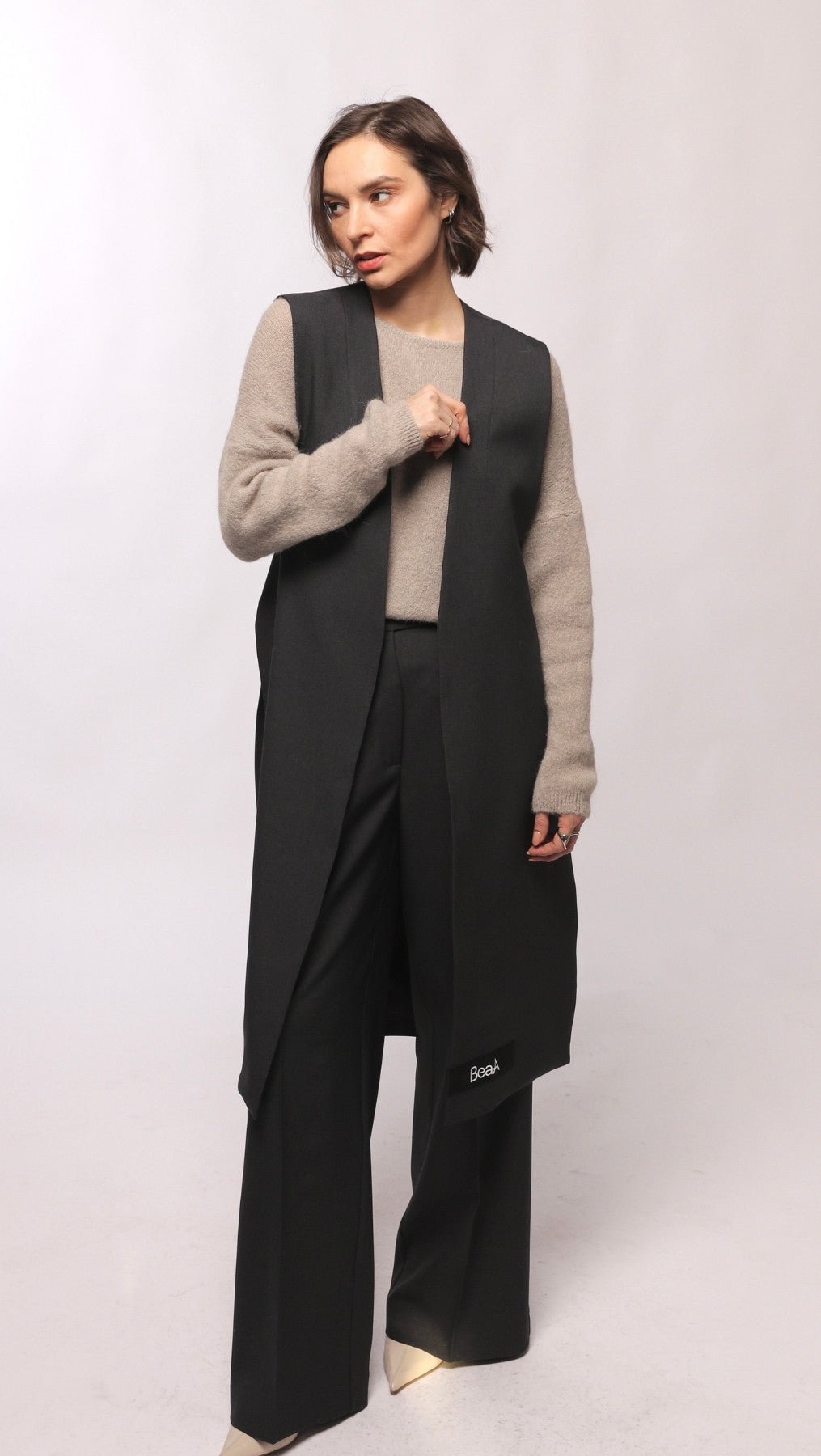 Vest midi Dark gray - BeaA - Be At Home with Yourself - vests