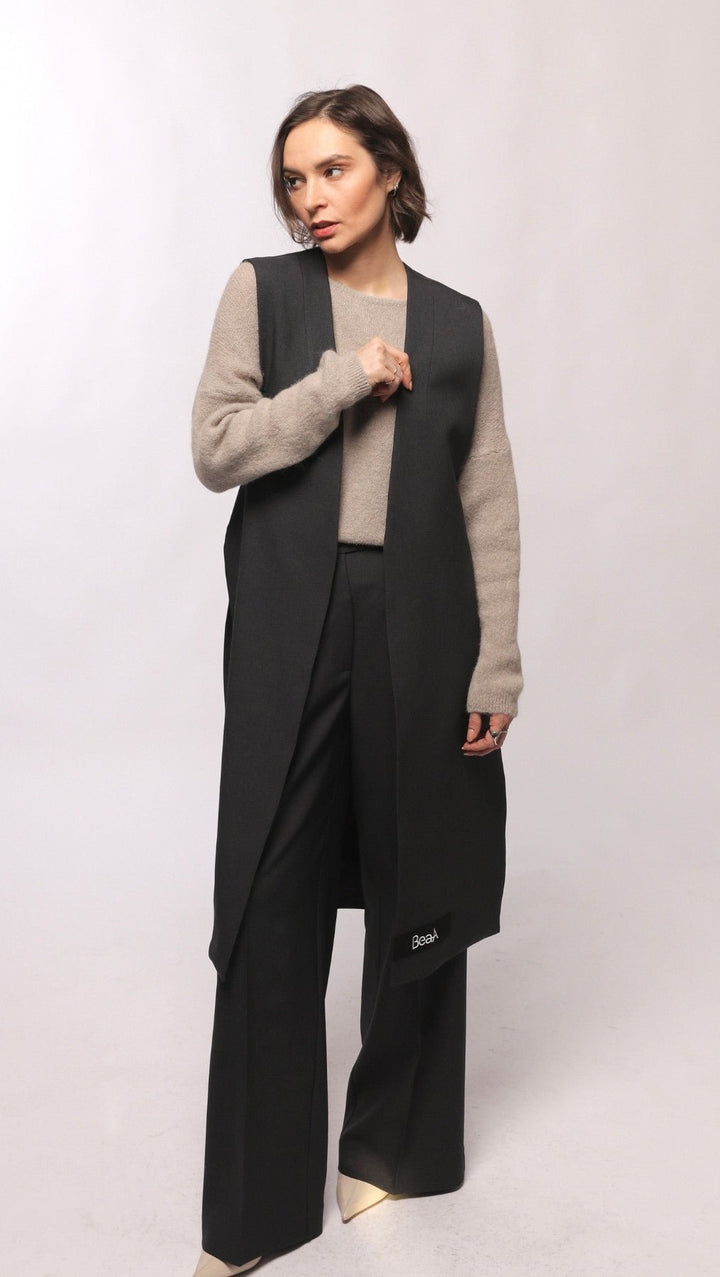 Vest midi Dark gray - BeaA - Be At Home with Yourself - vests