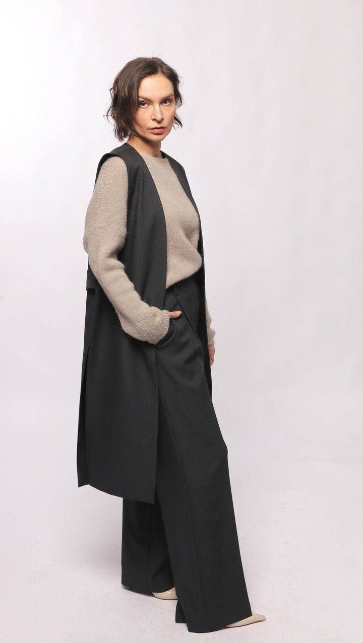 Vest midi Dark gray - BeaA - Be At Home with Yourself - vests