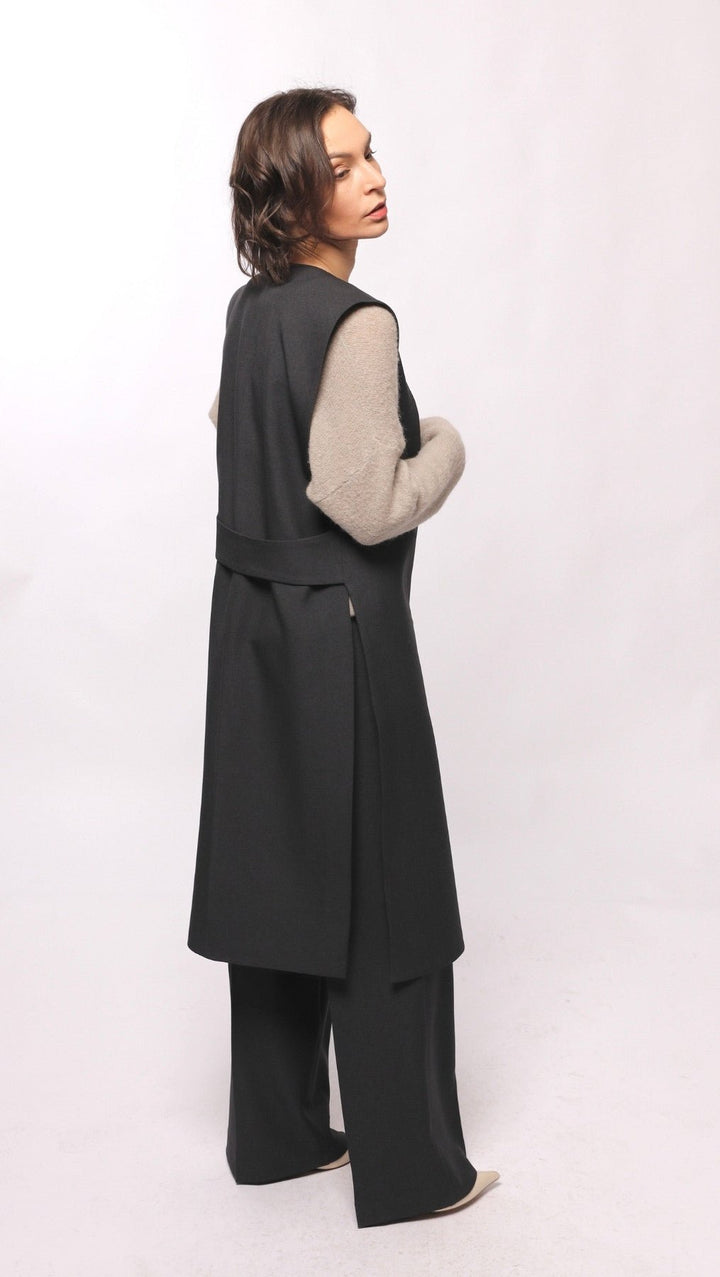 Vest midi Dark gray - BeaA - Be At Home with Yourself - vests