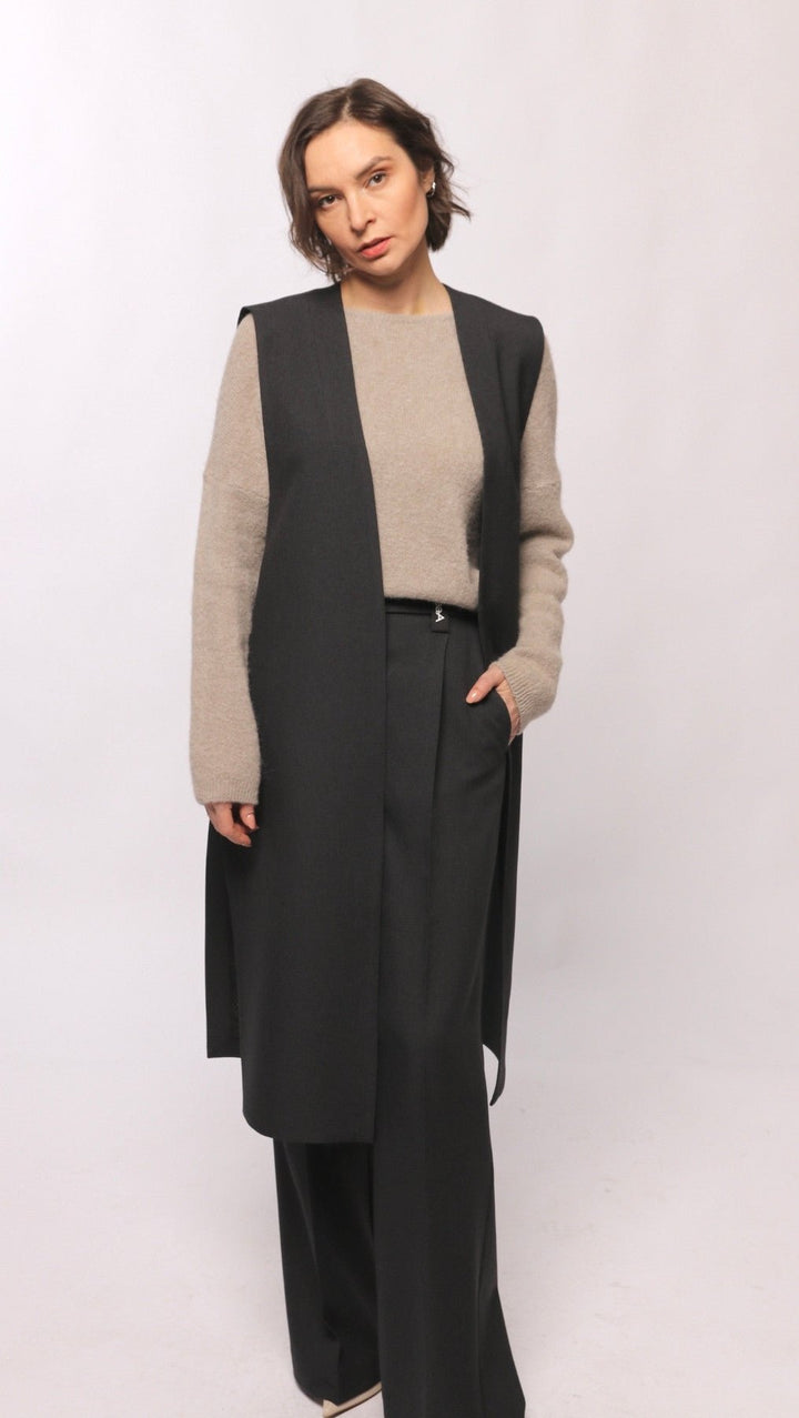 Vest midi Dark gray - BeaA - Be At Home with Yourself - vests