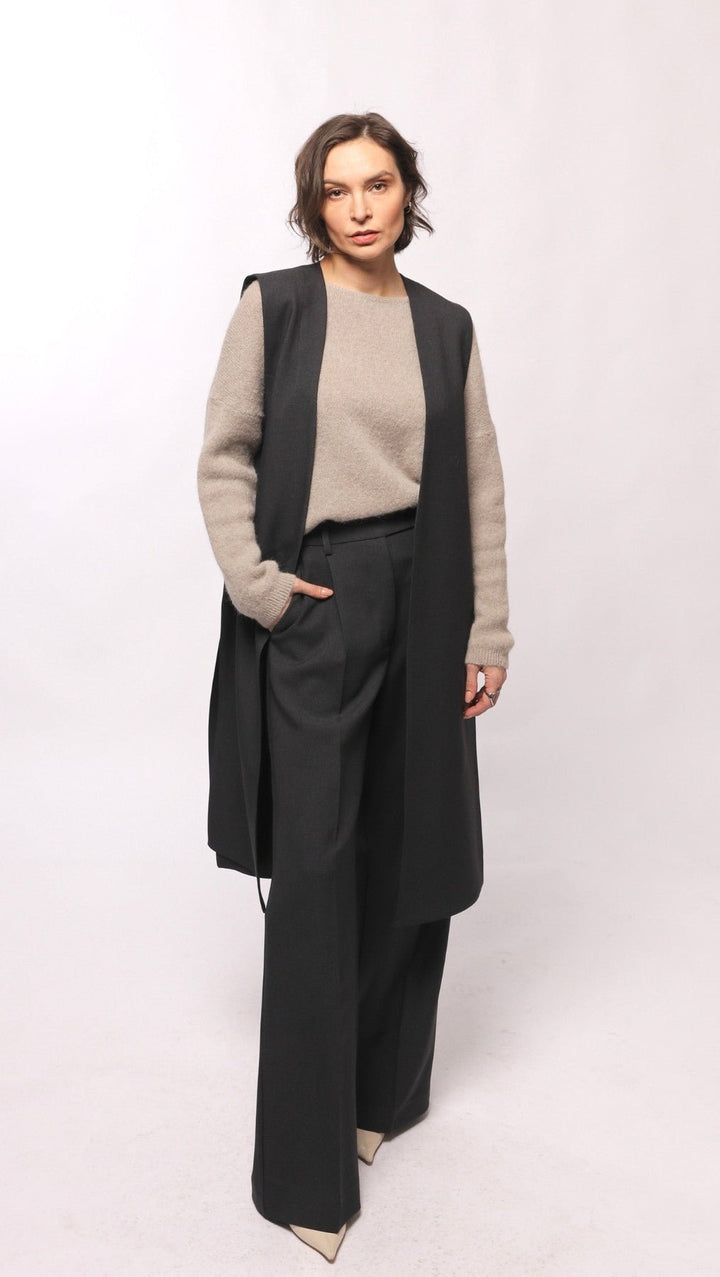 Vest midi Dark gray - BeaA - Be At Home with Yourself - vests