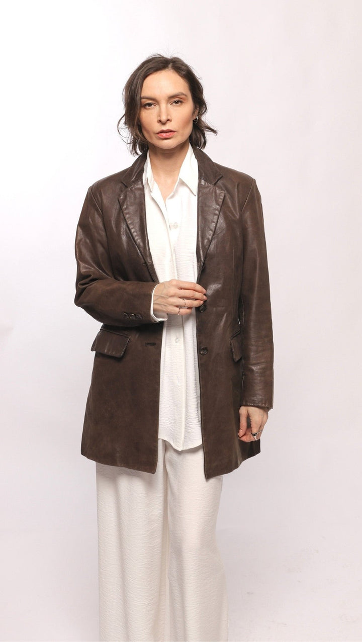 Vintage leather jacket brown - BeaA - Be At Home with Yourself - jacket