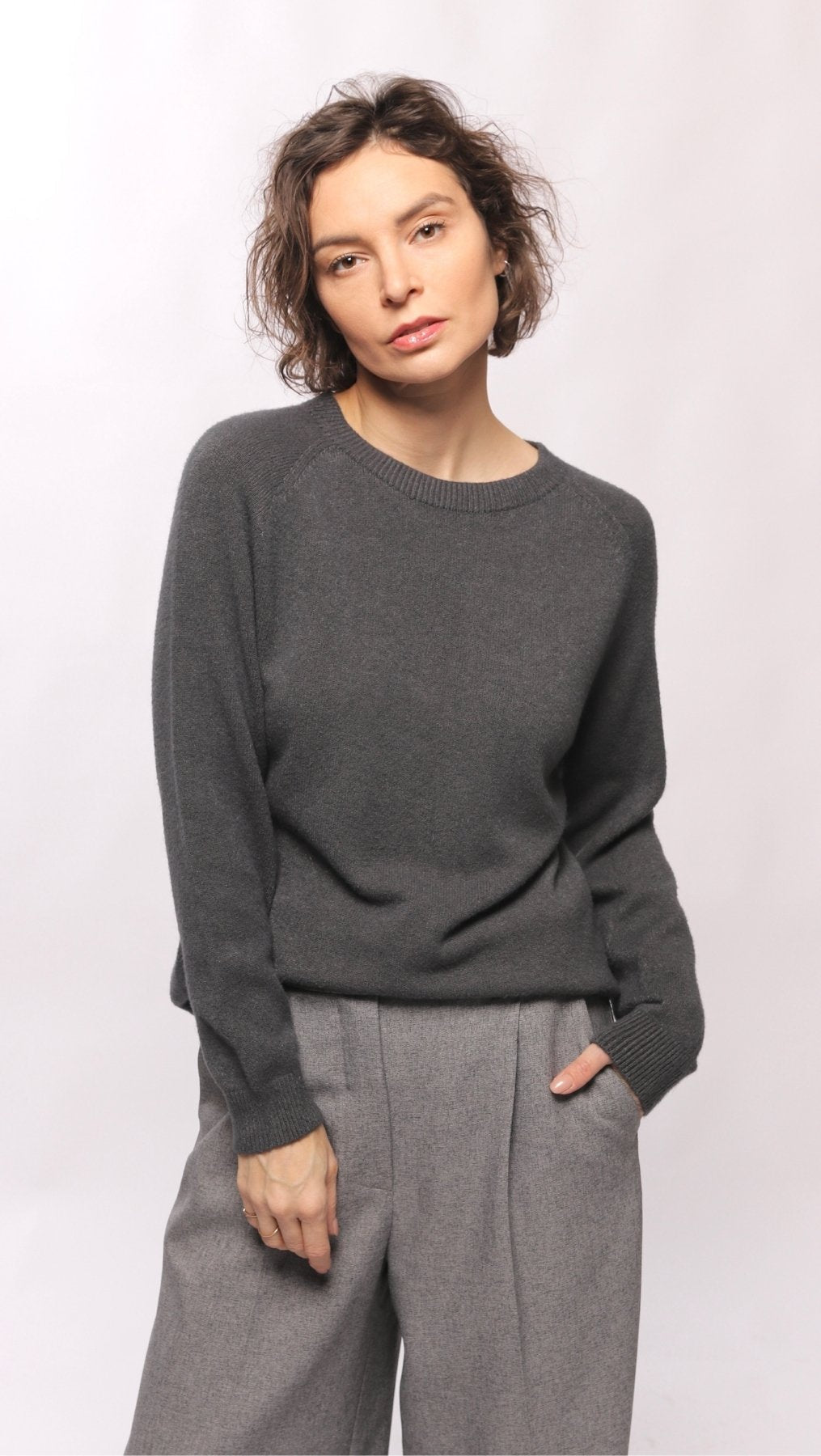 Viscose sweater dark gray - BeaA - Be At Home with Yourself - sweater