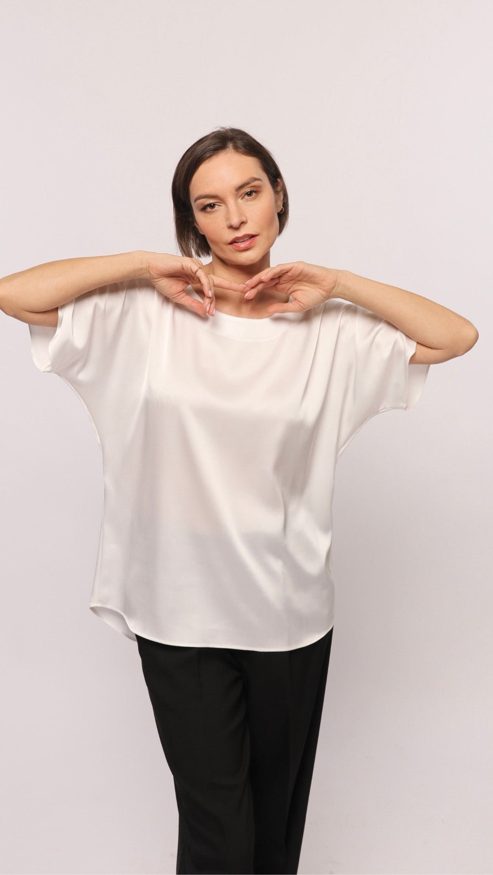 White Silk Top - BeaA - Be At Home with Yourself - Top