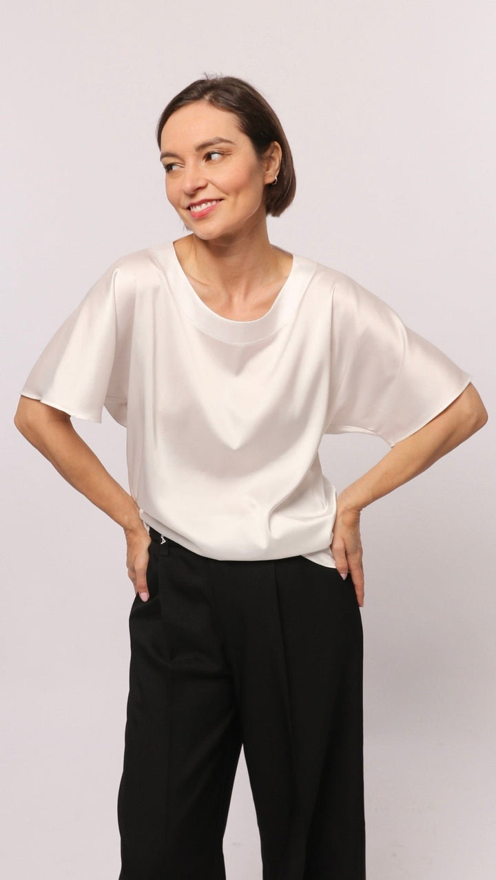 White Silk Top - BeaA - Be At Home with Yourself - Top