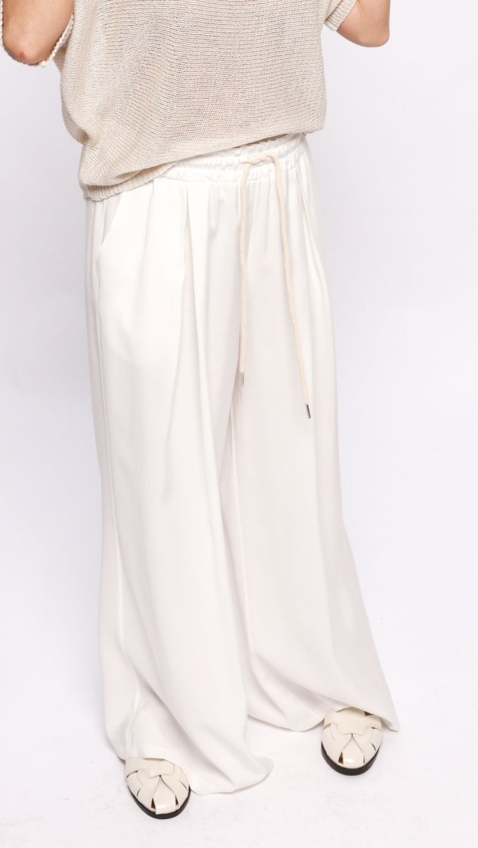 Wide - leg trousers White - BeaA - Be At Home with Yourself - Trousers