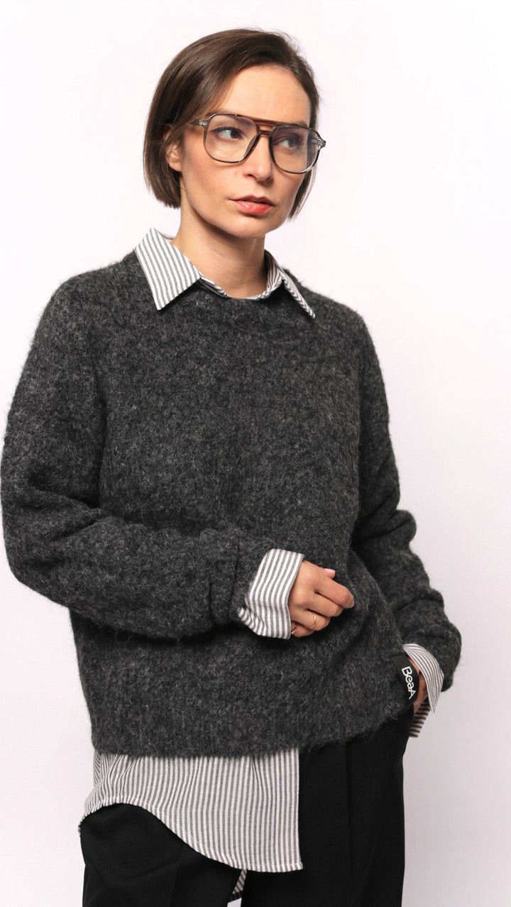 Wool and viscose sweater Graphite - BeaA - Be At Home with Yourself - sweater