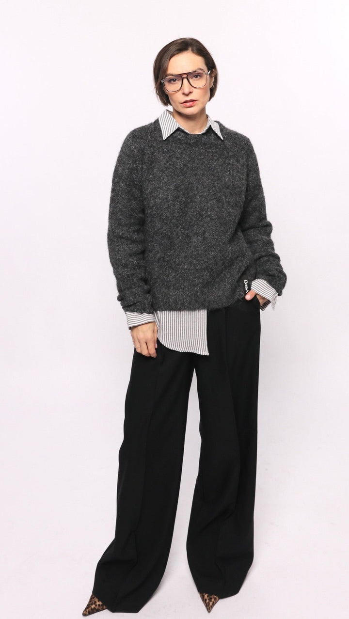 Wool and viscose sweater Graphite - BeaA - Be At Home with Yourself - sweater
