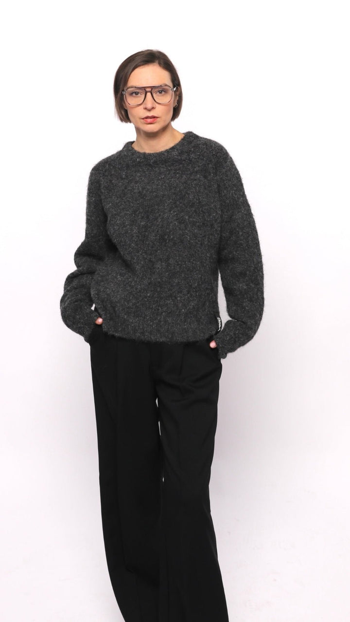 Wool and viscose sweater Graphite - BeaA - Be At Home with Yourself - sweater