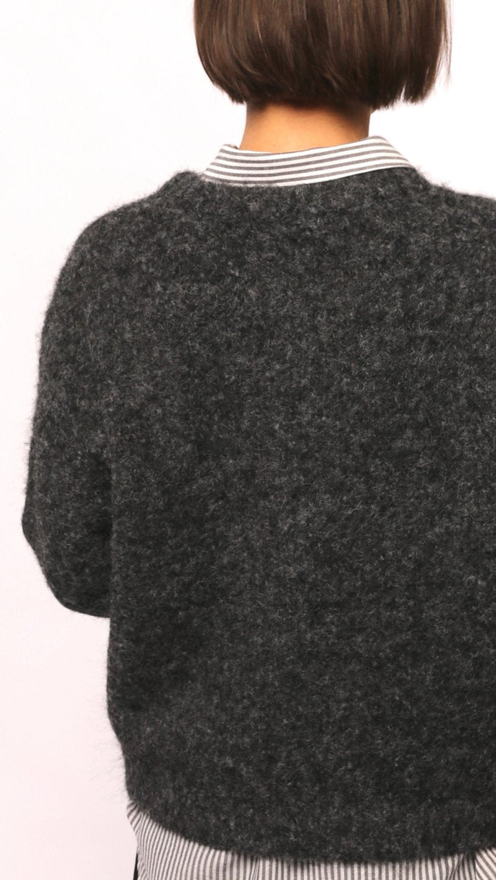 Wool and viscose sweater Graphite - BeaA - Be At Home with Yourself - sweater