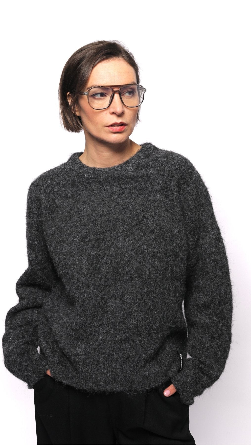 Wool and viscose sweater Graphite - BeaA - Be At Home with Yourself - sweater