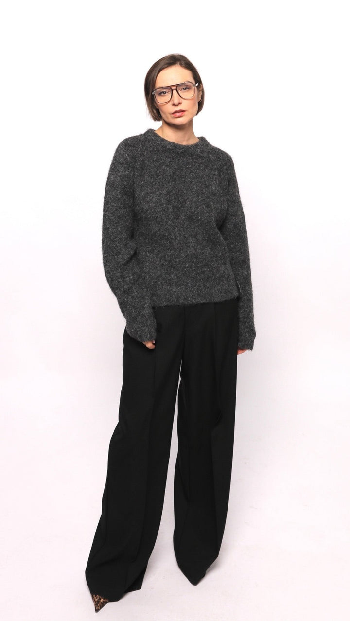Wool and viscose sweater Graphite - BeaA - Be At Home with Yourself - sweater