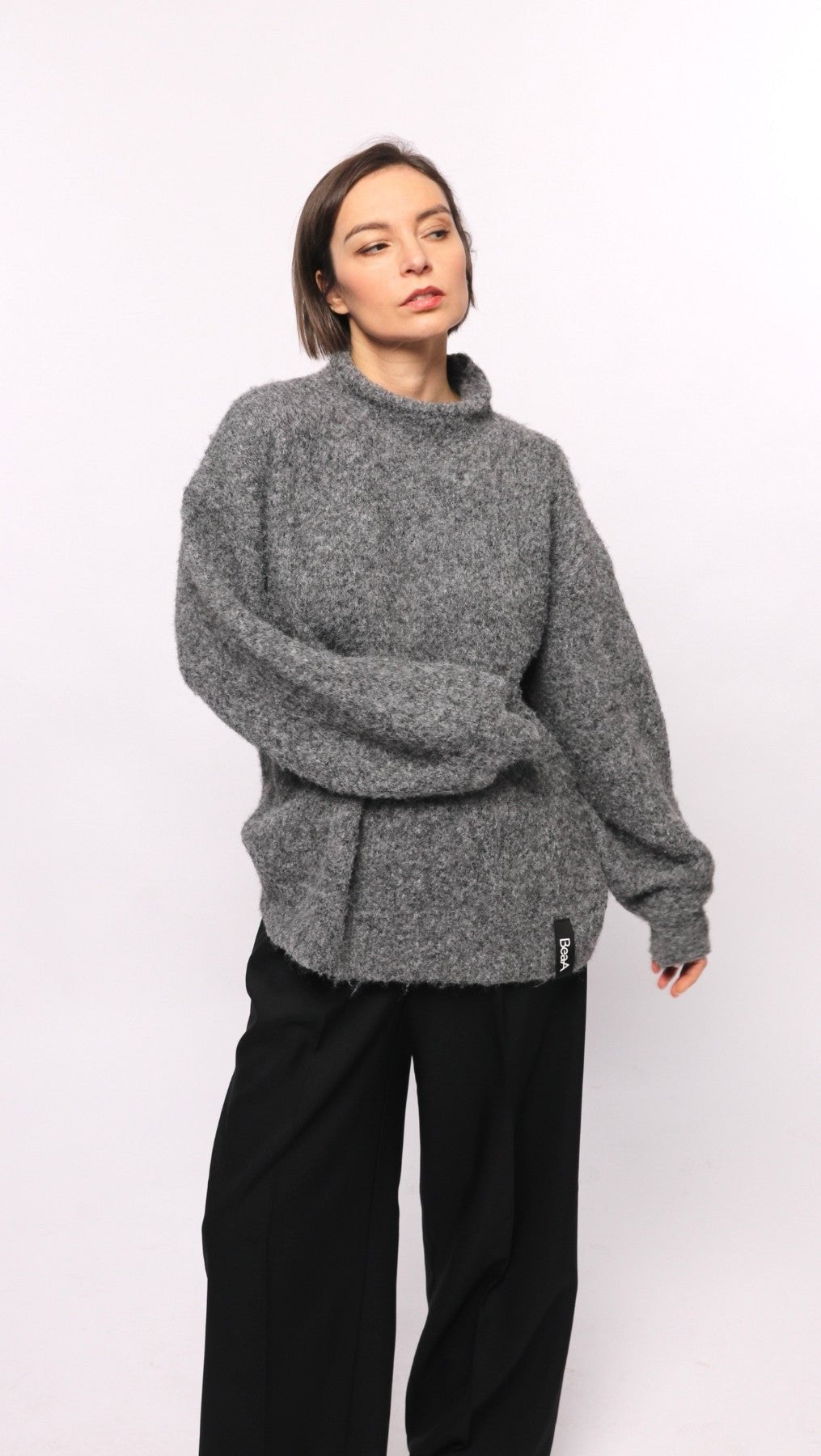 Wool and viscose sweater Gray - BeaA - Be At Home with Yourself - sweater