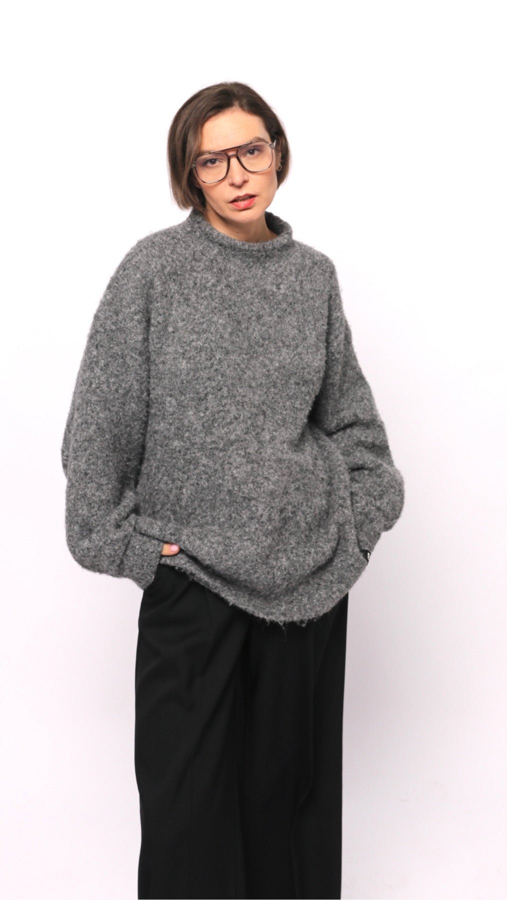 Wool and viscose sweater Gray - BeaA - Be At Home with Yourself - sweater