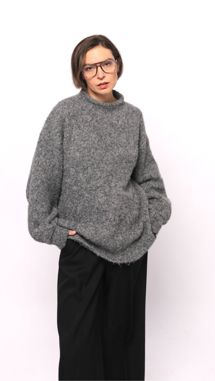 Wool and viscose sweater Gray - BeaA - Be At Home with Yourself - sweater